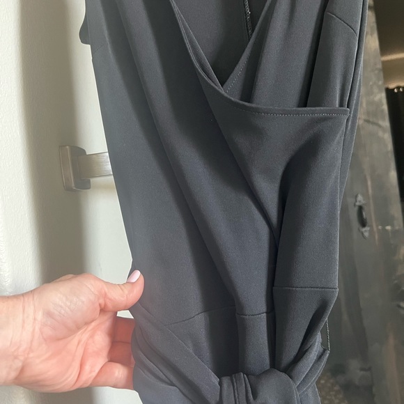 BCBG Maxazria wrap jumpsuit black small romper dress - Picture 3 of 6